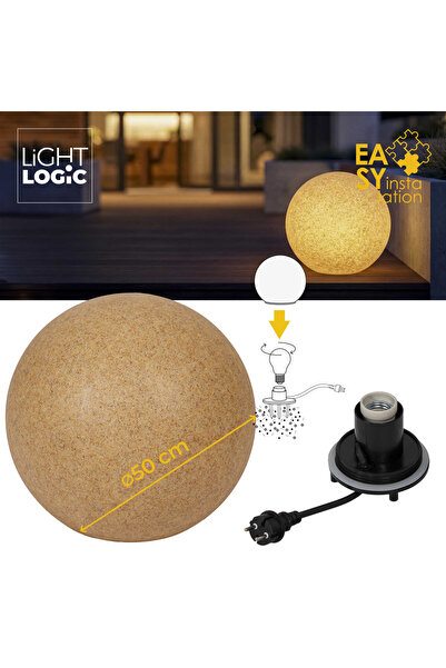 LightLogic Lampă decorativă de grădină LL BELO 50 T, tip sferă, E27, IP65, te...