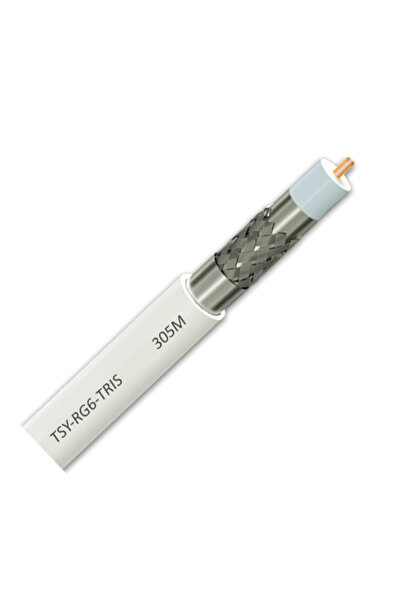 TSY Cablu coaxial RG 6 TRISHIELD, 305m, alb TSY-RG6-TRIS