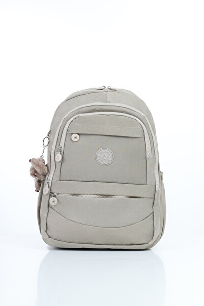 D'VERS Vital Series Beige Crinkle Waterproof Fabric Stylish Daily Backpack wi...