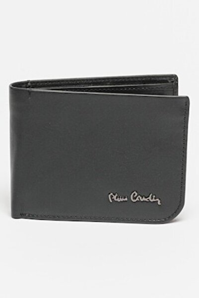 Pierre Cardin , Portofel pliabil de piele cu logo discret, Negru