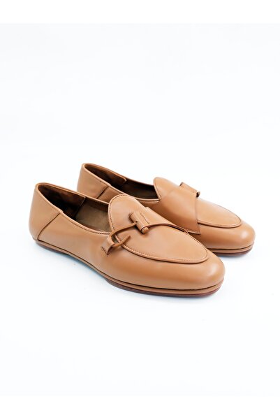 Tenau Women's Genuine Leather Ballerinas Tan