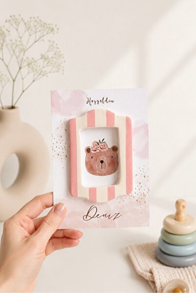 Mandalin Art Studio Bebek Hediyesi Çizgili Mini Çerçeve Magnet 10’lu