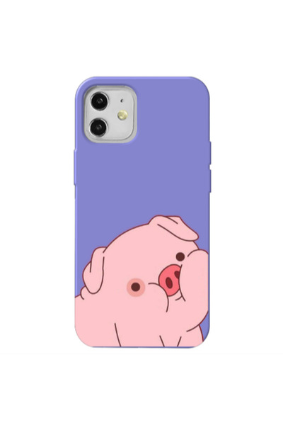 Other Apple iPhone 12 Piggy 1 Purple Colored Silicone TPU Θήκη