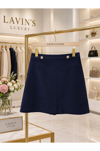 Genel Markalar Lavin's Luxury | Lacivert Mini Etek