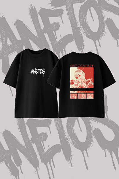 Anetos Ariana Grande_2 Design Printed Oversize Crew Neck T-Shirt Black