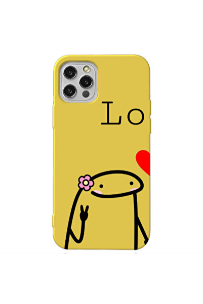 Other Apple iPhone 12 Pro Max Love 1 Yellow Colored Silicone TPU Θήκη
