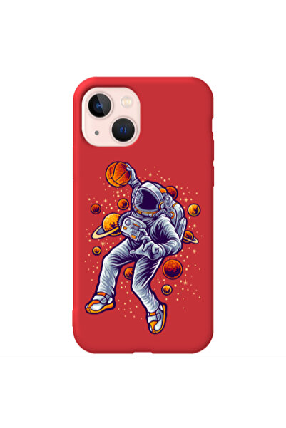 Other Apple iPhone 13 Space Basketball Red Colored Silicone TPU Θήκη
