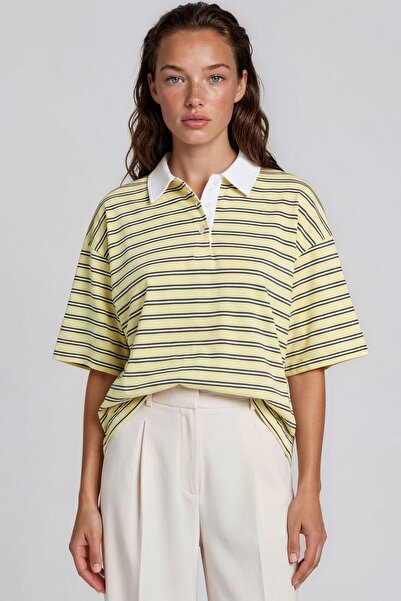 Hiccup BUSEM Tricou Polo Din Bumbac Cu Dungi Pentru Femei