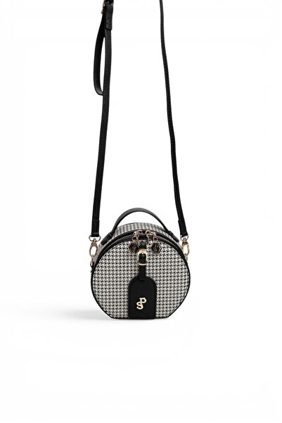 Silver Polo Black - Black Houndstooth Plaid Women's Crossbody Bag Sp1163