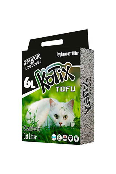 KOTIX Așternut igienic pentru pisici TOFU cu cărbune activ 6L, 2.5kg