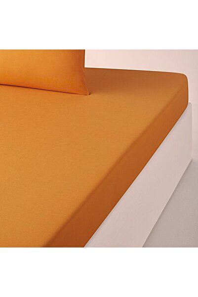 Maki Home Makiteks %100 Cotton Orange 120X200+50X70 cm Single Fitted Sheet Se...