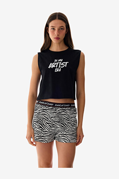 Penti Women Artist Era Sleeveless Shorts Black Set
