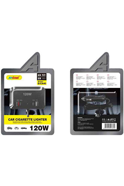 Andowl Φορτιστής Αυτοκινήτου Qca40 120W με Θύρες: 2xUSB 2xType-C Κωδικός: Q-CA40
