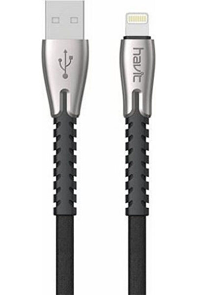 Havit Επίπεδο καλώδιο USB-A σε Lightning Μαύρο 1μ (H6101)