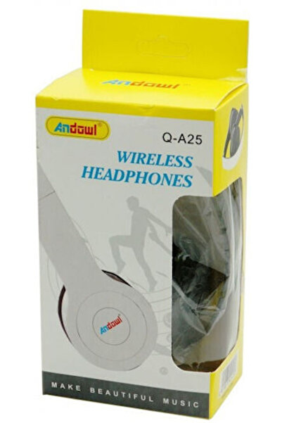 Andowl Qa25 Ασύρματα ακουστικά Bluetooth πάνω από το αυτί, λευκά