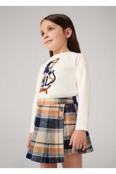 MAYORAL Girl's Plaid Shorts Skirt 2-10 Years Dark Blue