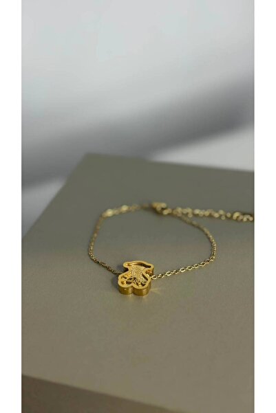 stainles steel Elegant and Luxurious Gold Bear-Shaped Ethereal Bracelet