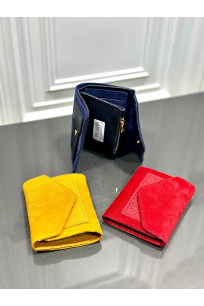 çkn sedat çakan çanta & fular & aksesuar Genuine Leather Foldable Women's Wal...