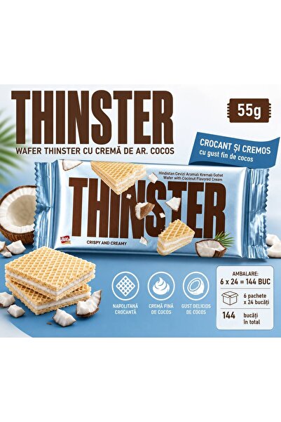 OEM THINSTER ΓΚΟΦΡΕΤΑ ΜΕ ΚΡΕΜΑ ΚΑΡΥΔΑΣ 55γρ (6x24=144 τεμάχια)