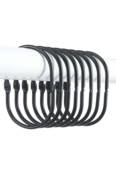 Arabest 24-Piece Black Shower Curtain Rings,Rust-Proof Anti-Drop Smooth Metal...