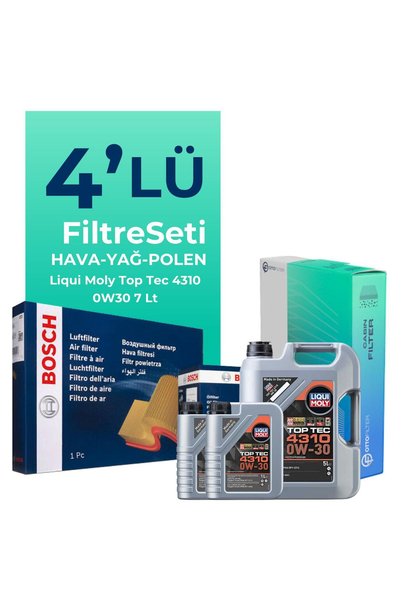 Bosch Ford Courier 1.5 EcoBlue Filtre Bakım Seti Liqui Moly Motor Yağlı (2024-2025) 4 Lü