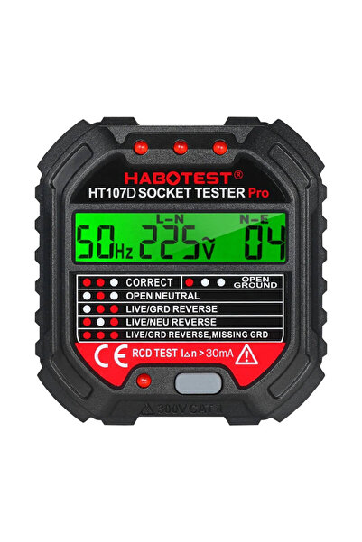 Habotest Tester de priză electrică cu afișaj digital pentru 220V 230V