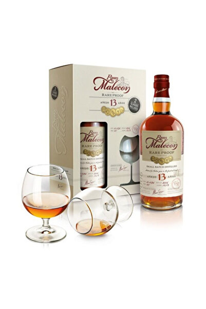 MALECON Rom Rare Proof 13 Ani Set Cadou cu 2 Pahare, 50.5%, 0.7L