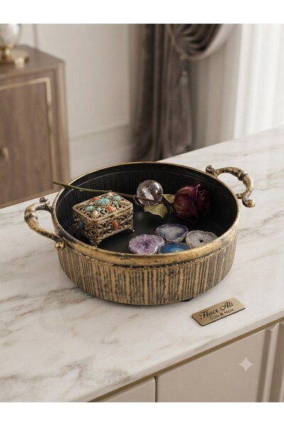 PANALI Pnl-Mg112 S Metal Decorative Tray 35 X 28 X 10 cm