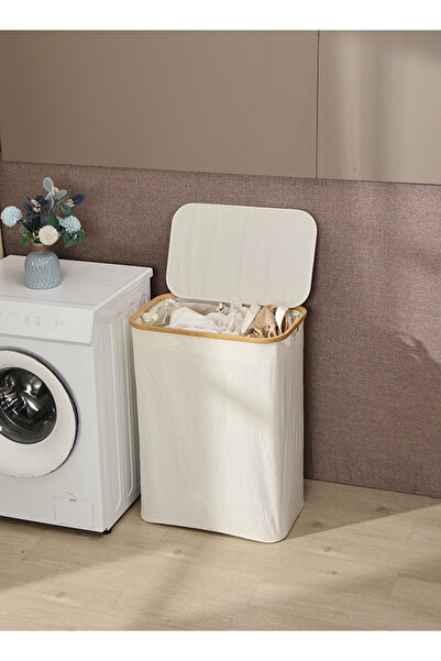 Lawazim 160L Laundry Hamper, 3 Sections, with Lid, Removable Bags, Handles, a...