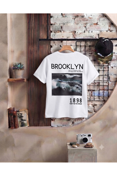 KOZİA OUTDOORS Women'S/Men's Unisex Brocklyn Printed Crew Neck Oversized Prin...