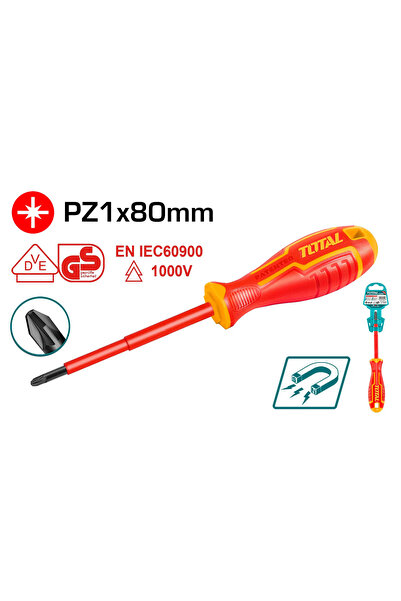 TOTAL Insulated Screwdriver Pê1X80Mm Thtispz180 Total
