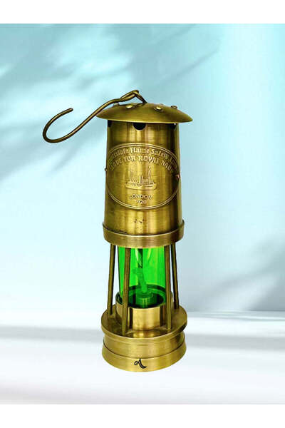 Al Athar Arts Brass Vintage Style Nautical Miners Lamp With Glass with antiqu...