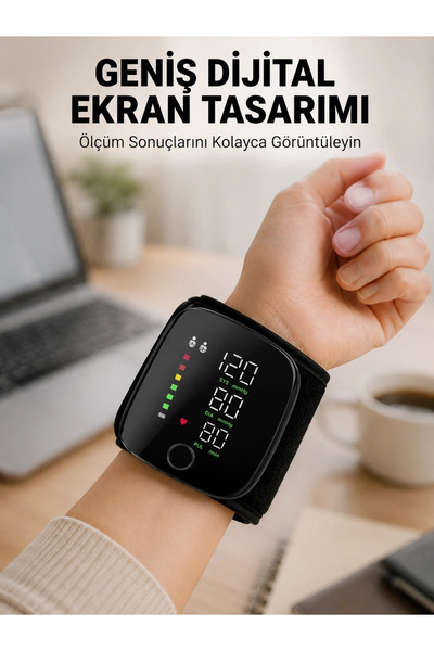 ALFA AKSESUAR 03 Evde Günlük Kullanıma Uygun Şarjlı Bilekten Tansiyon Ölçüm C...