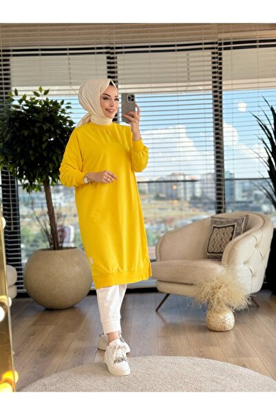 Loreen 30645 Long Crew Neck Tunic Yellow