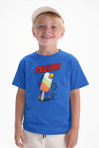 Erkek Çocuk Fresh Dondurma Baskılı Kısa Kol Tshirt