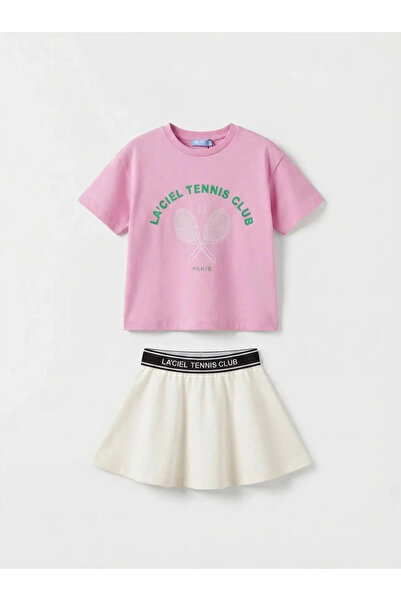 Laciel Prs Printed T-Shirt & Shorts Skirt Girls' Tennis Set