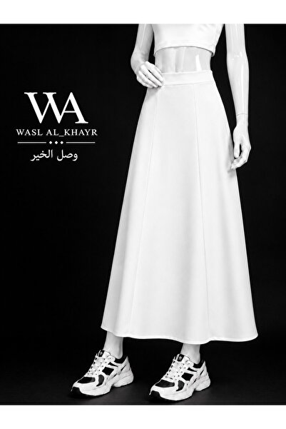 WASL ALKHAIR Women's Flowy A-Line Maxi Skirt - Classic Solid Design - 41cm Le...