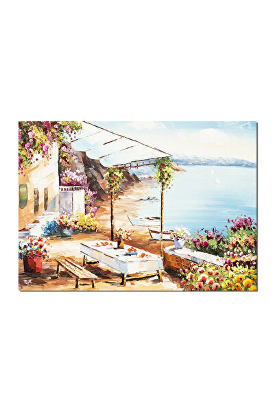artnova Ръчно рисувана картина с изглед към тераса, 70x50 см, маслена на плат...