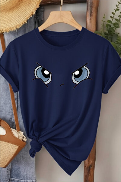 l'eivor Anime Eye Print Women's Cotton T-Shirt