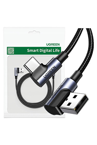 Ugreen Adaptor cablu USB-C USB-A 2.0 pentru laptop și telefon, 3M, 3A, cotit