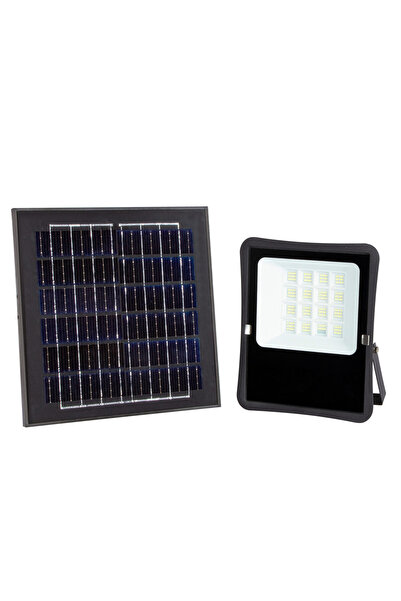 OPTONICA Μαύρος προβολέας LED SMD με ηλιακό πάνελ 6V/20W Ψυχρό Λευκό