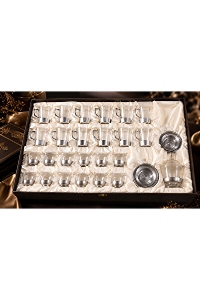saif 37Pcs Antique Silver Coffee and Tea Set