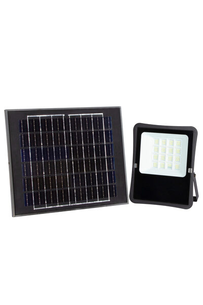 OPTONICA Μαύρος προβολέας LED SMD με ηλιακό πάνελ 6V/16W Ψυχρό Λευκό