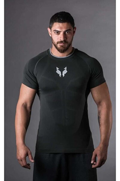 WOLCLAW Erkek seamless ormeT-shirt rahat ve nefes alabilen gri