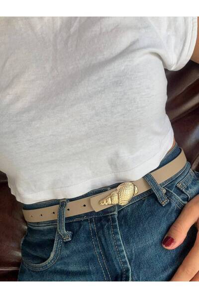 LİA KEMER Merit Sea Snail Buckle Belt Waist Belt Jacket Belt Dress Belt Trous...