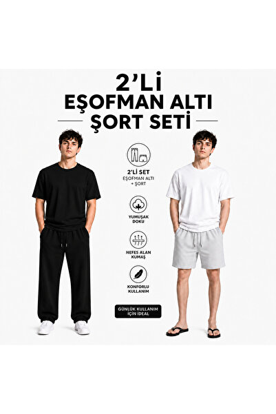 JULİA MODA طقم صيفي مكون من قطعتين من شورتات وبناطيل رياضية للرجال، قماش مريح...