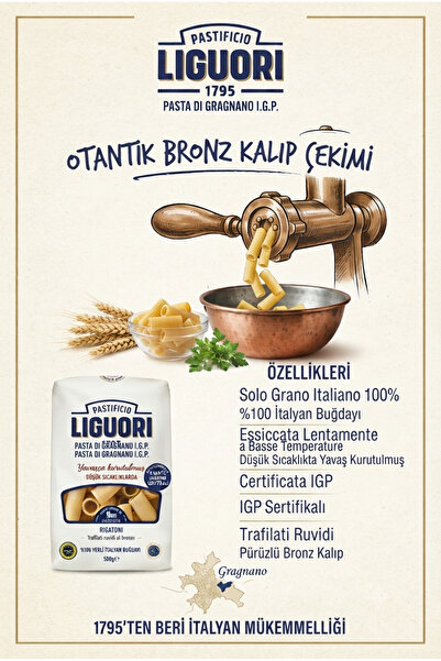 LIGUORI Rigatoni İtalyan Makarna 500 Gr.