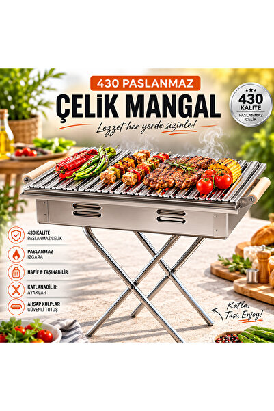 canper Katlanır ayaklı 430 paslanmaz mangal 0.70mm