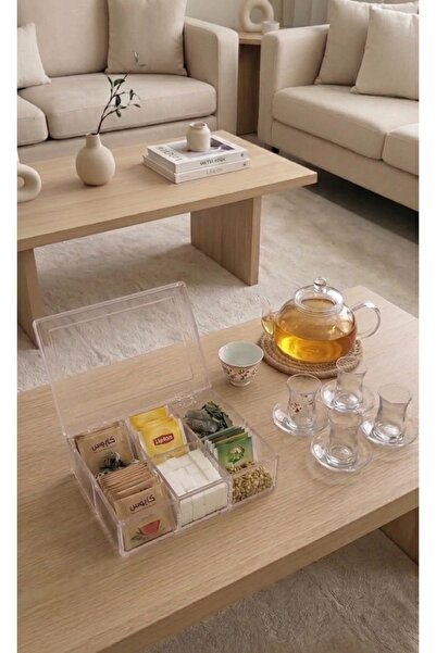 clivo home Tea Organizer, Tea Bag Holder, Accessory Organizer, Acrylic, Trans...