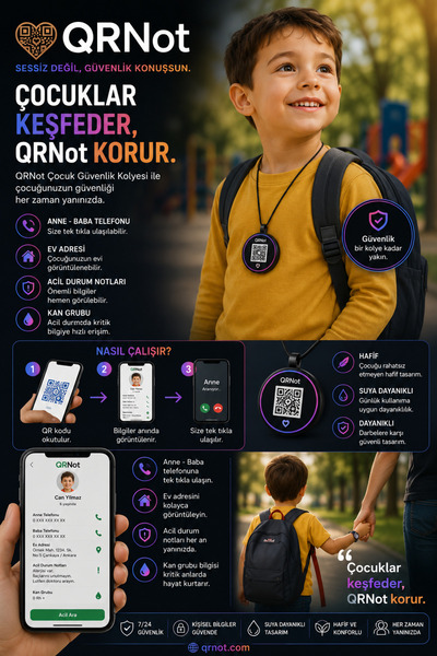QRNot 👶 Kids – Çocuk Güvenlik Etiketi